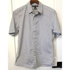 Michael Kors Mens M Button Down Short Sleeve Slim Fit Shirt MK Logo Preppy Urban